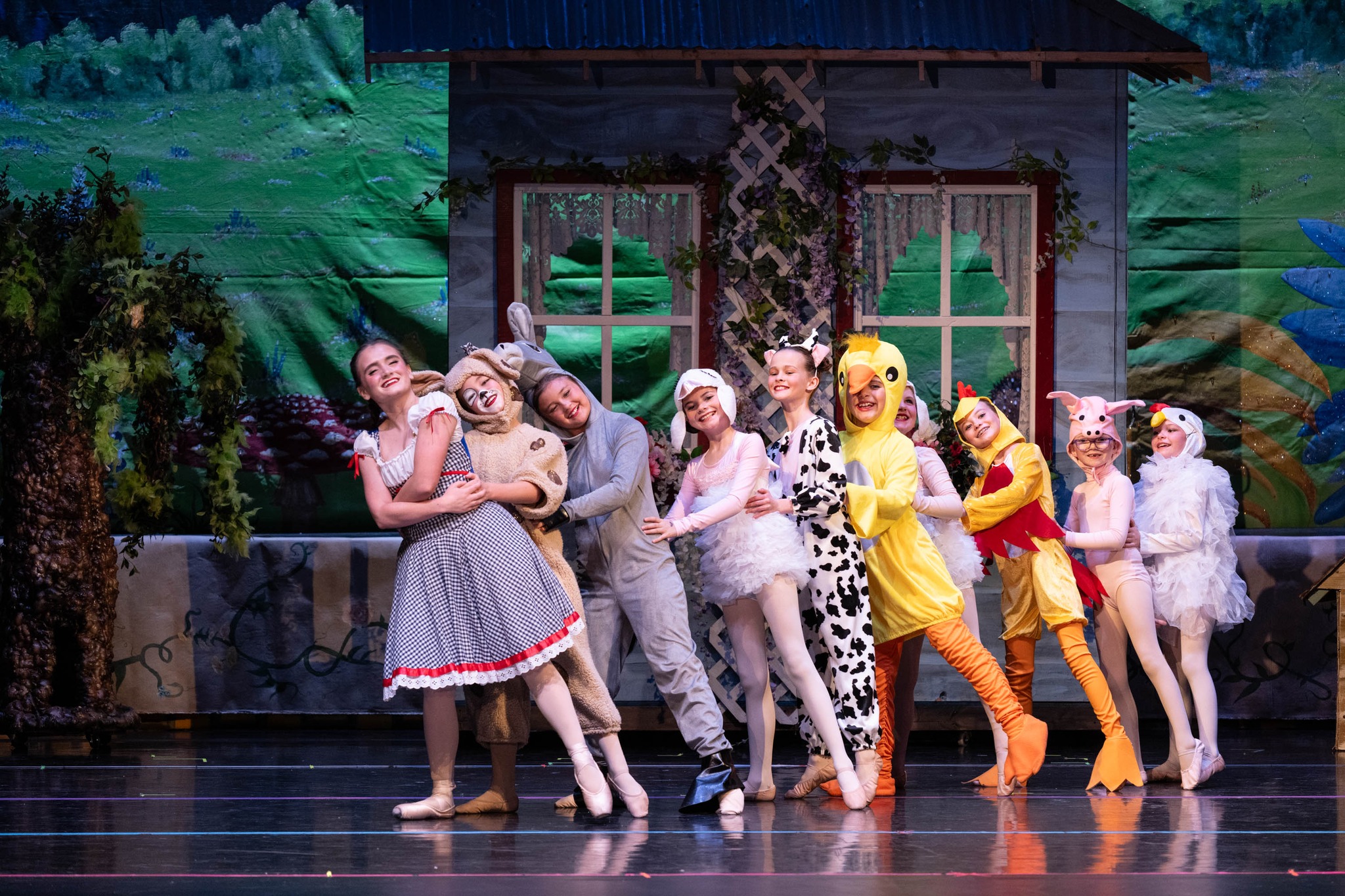 Young Weehawken dancers performing character roles together