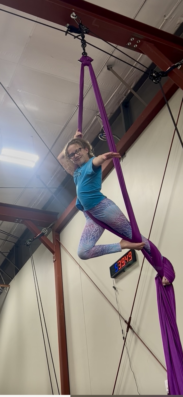 Young aerial student building foundational skills